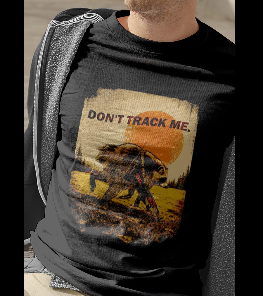 Don't Track Me Raccoon Sunset AK 47 Forest Scene T-Shirt
