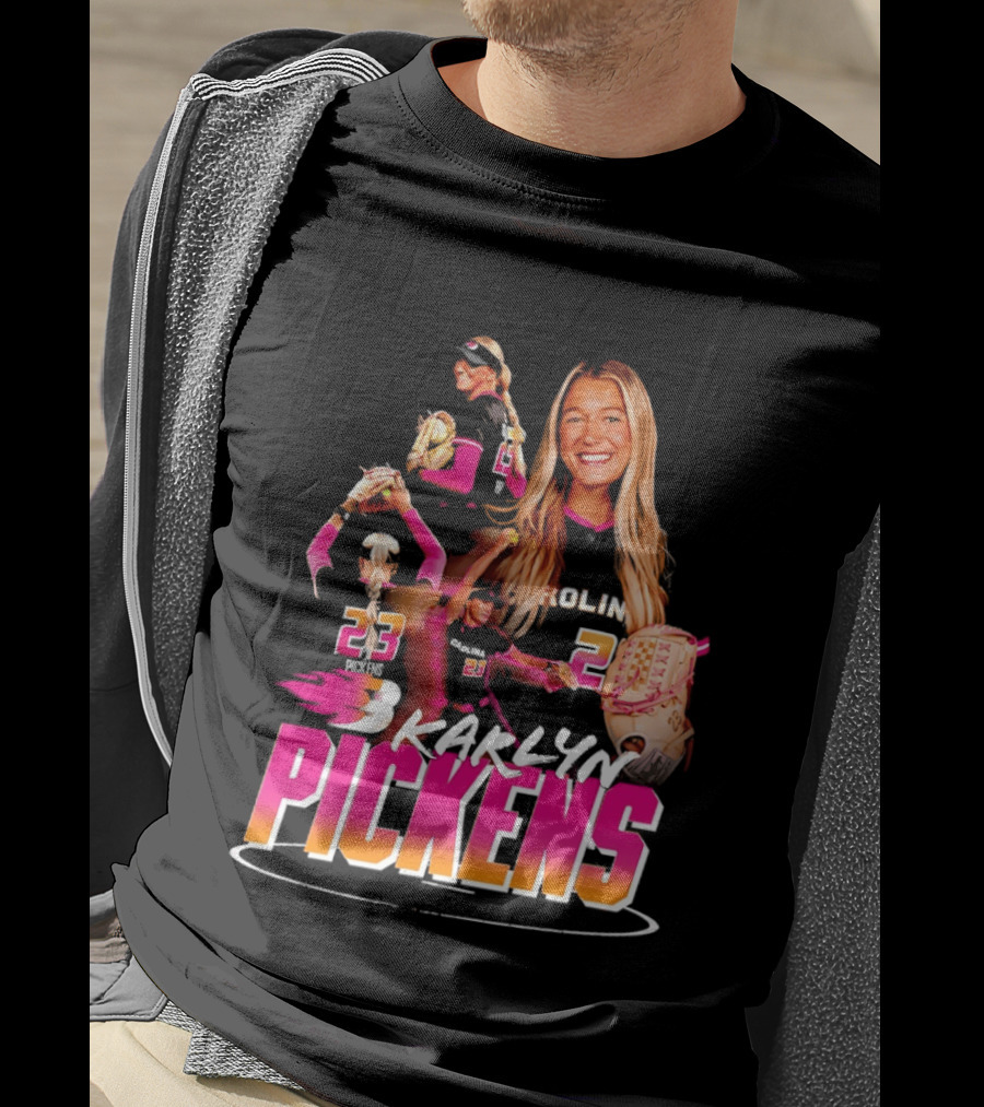 Carolina Softball Karlyn Pickens No 23 Collage T-Shirt