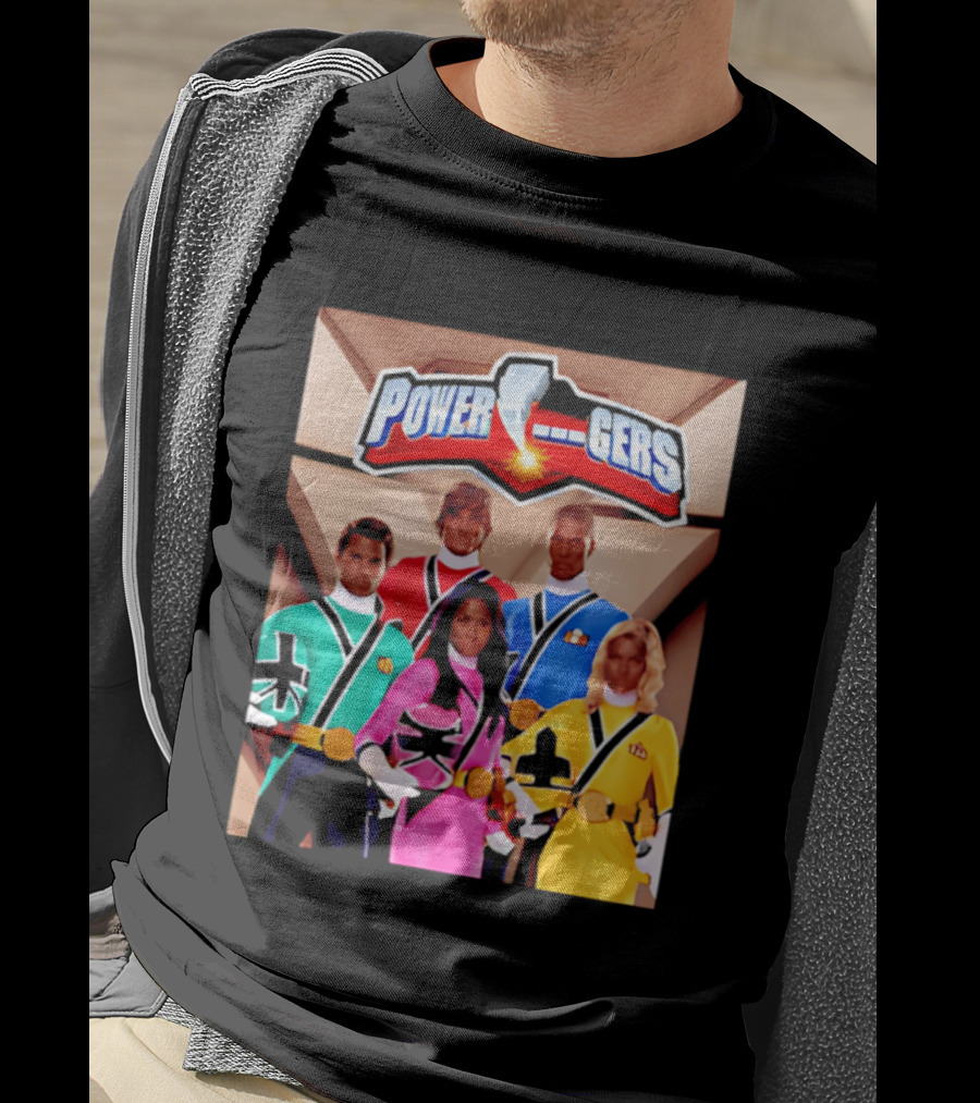 Power Rangers Samurai Team Red Green Pink Yellow Blue Characters T-Shirt