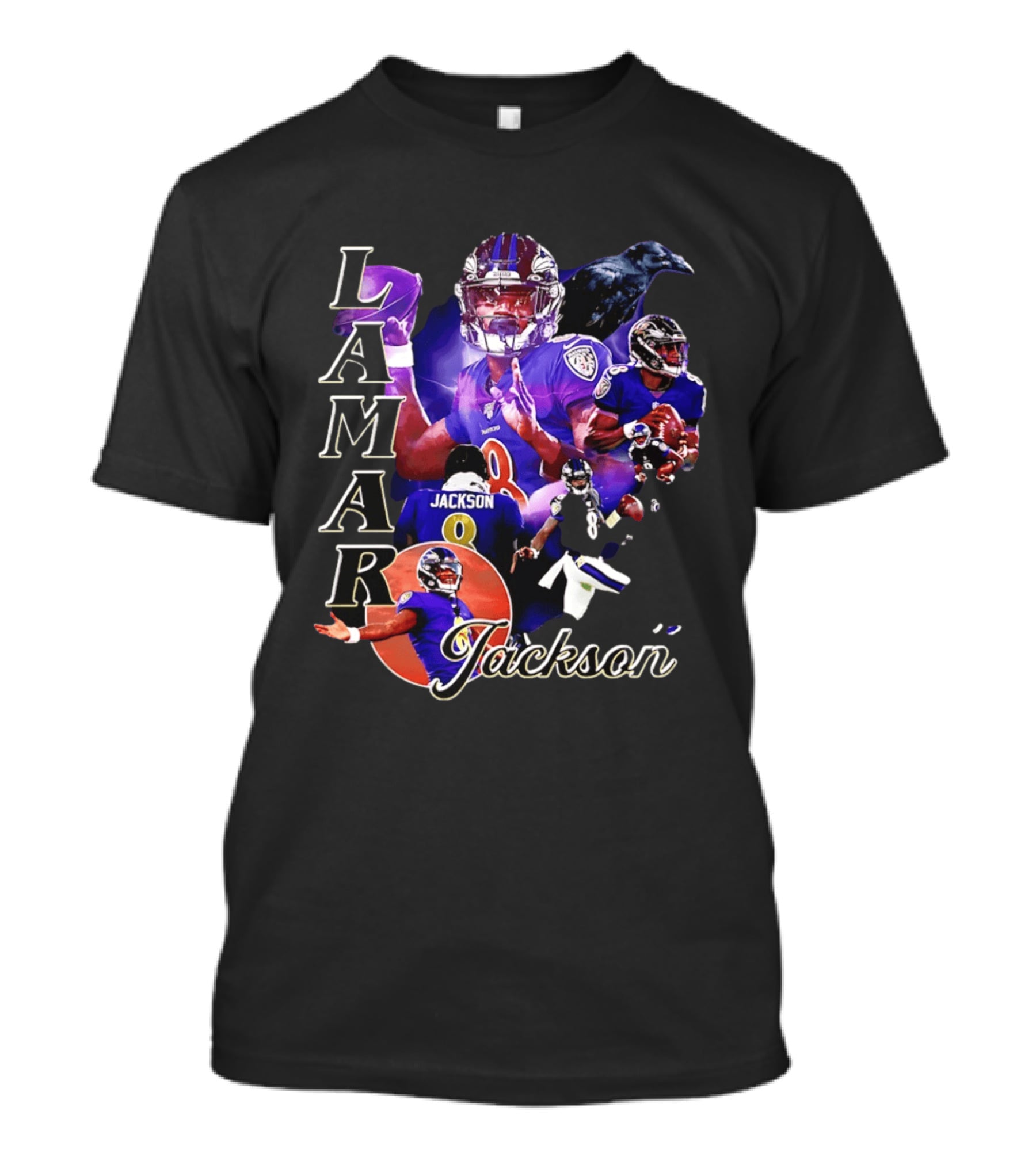 Lamar Jackson Baltimore Ravens Football Collage T-Shirt