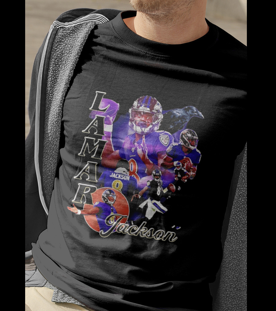 Lamar Jackson Baltimore Ravens Football Collage T-Shirt