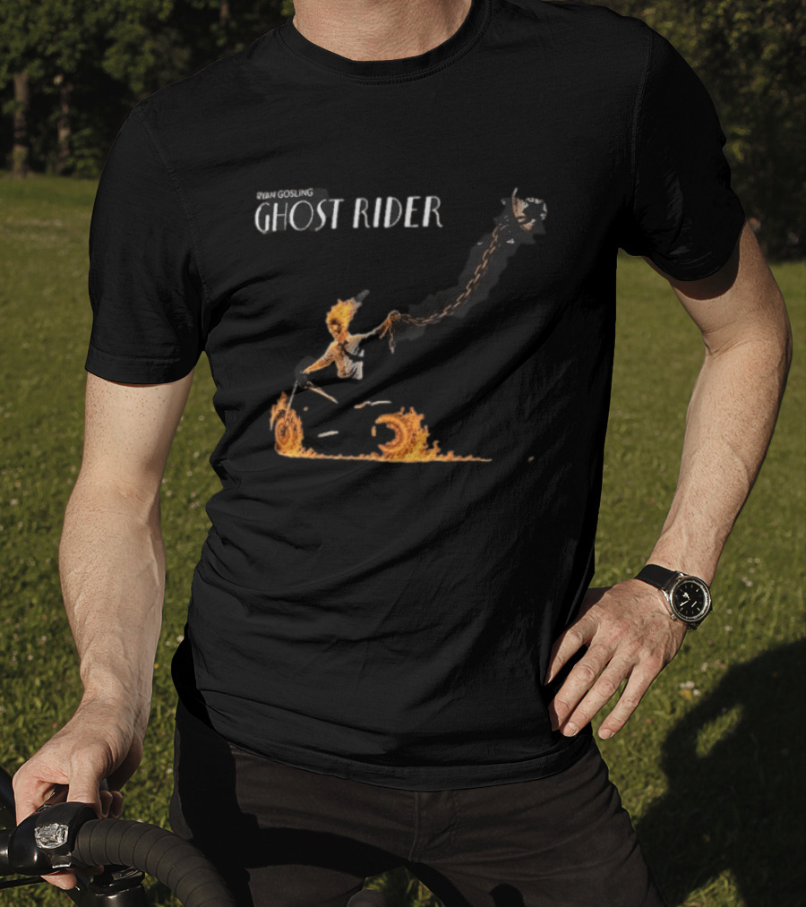 Ryan Gosling Ghost Rider Fiery Chain Journey T-Shirt