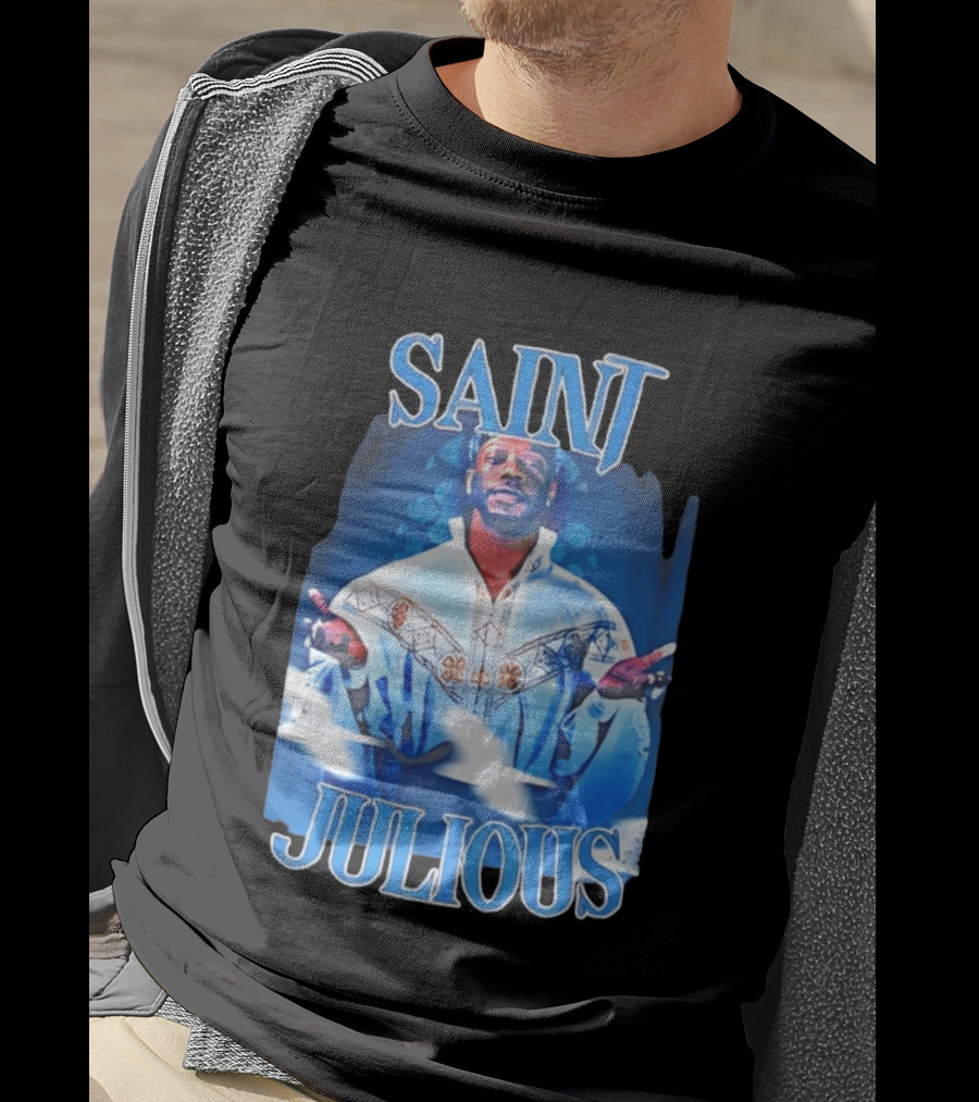 Saint Julios Majestic Icon In White Robe T-Shirt