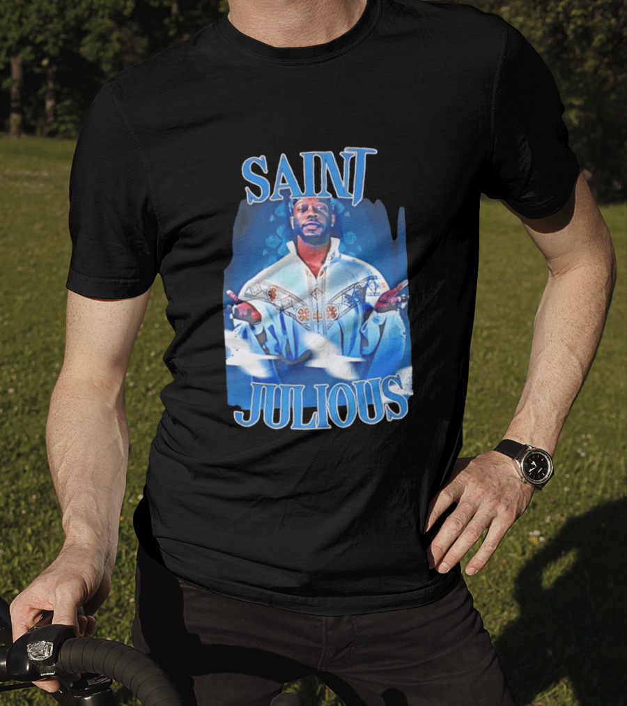 Saint Julios Majestic Icon In White Robe T-Shirt