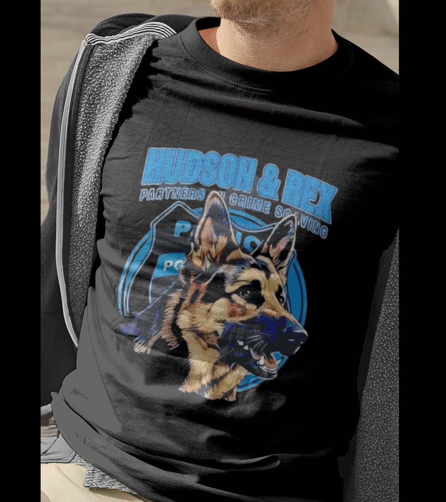 Hudson & Rex German Shepherd Partners In Crime Solving Police T-Shirt
