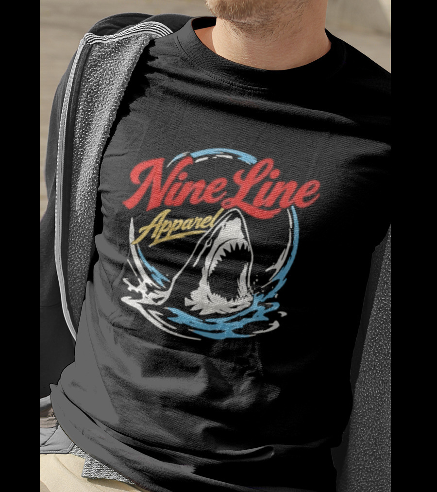 Nine Line Apparel Shark Rising Ocean T-Shirt