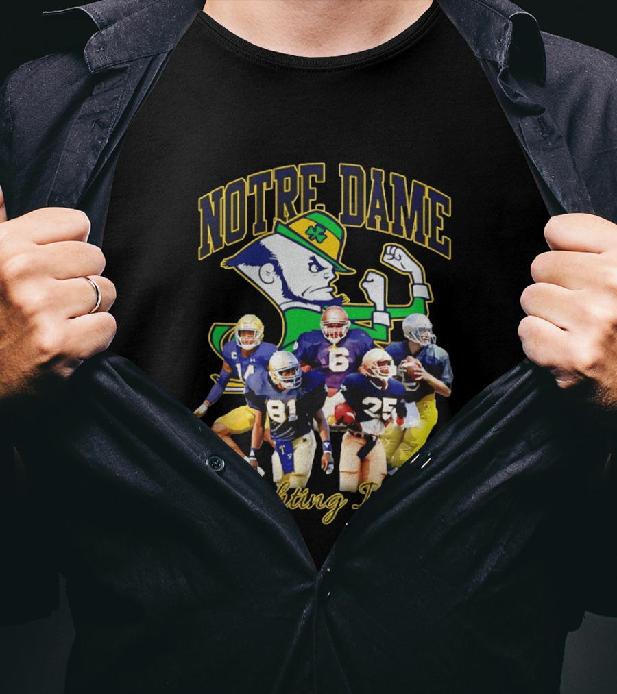 Notre Dame Fighting Irish Football Players Collage T-Shirt