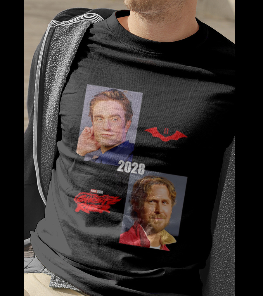 The Batman 2 2028 Marvel Studios Ghost Rider Robert Pattinson Ryan Gosling T-Shirt