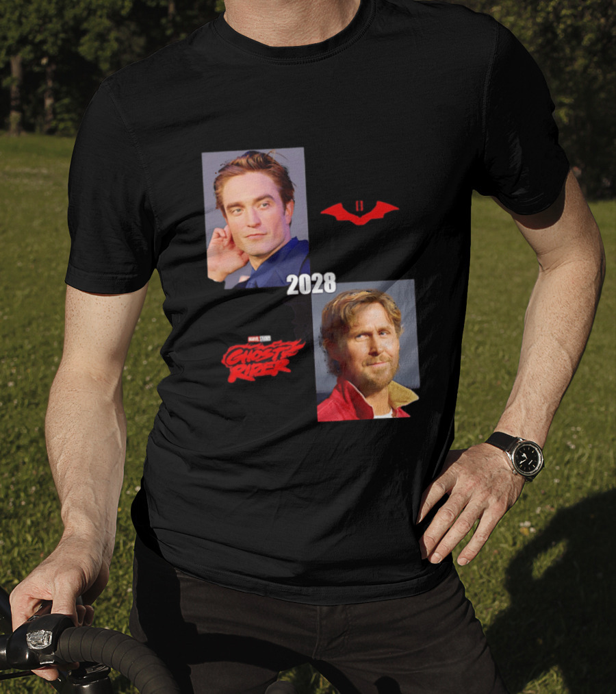 The Batman 2 2028 Marvel Studios Ghost Rider Robert Pattinson Ryan Gosling T-Shirt
