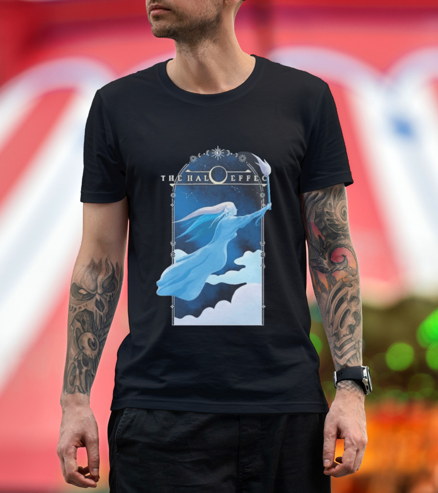 The Halo Effect Blue Lady Ethereal Night Sky Celestial T-Shirt