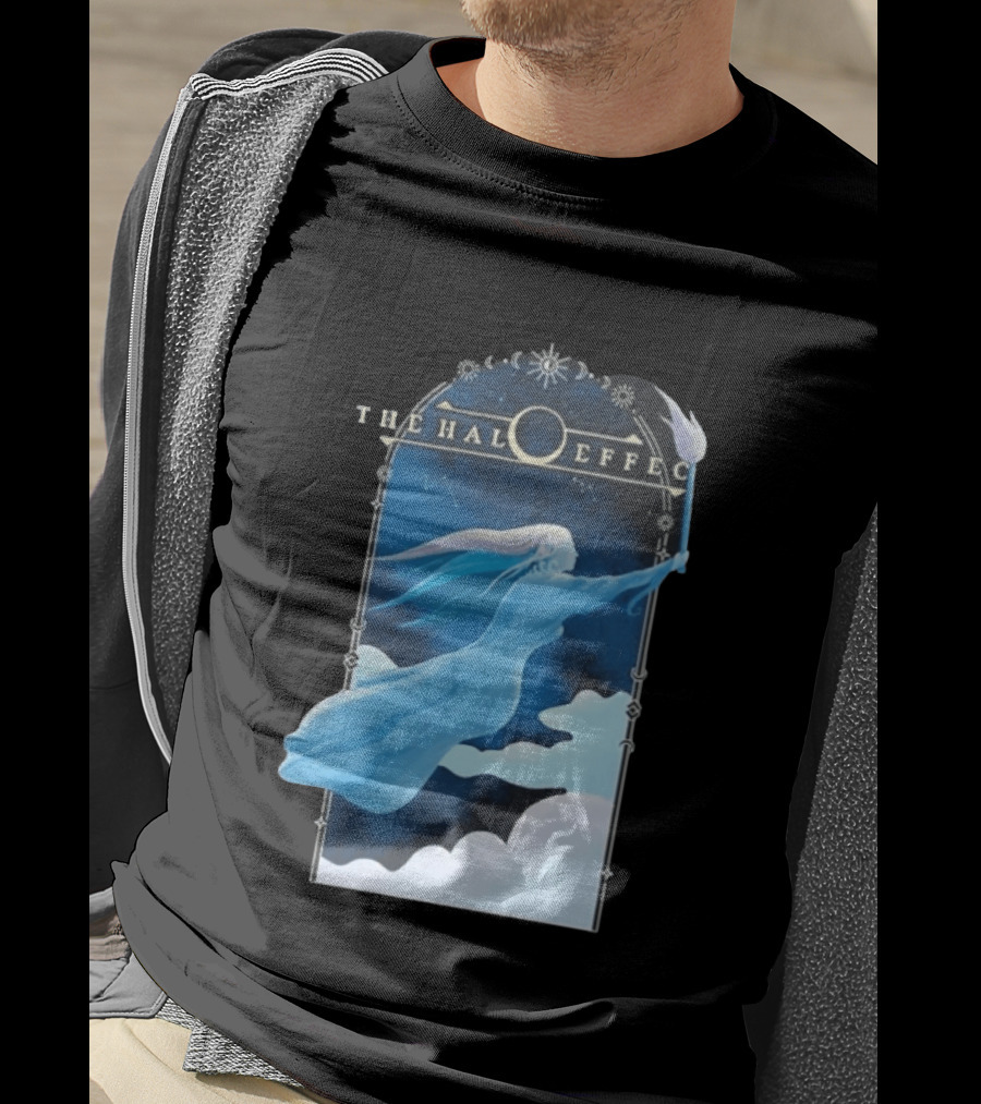 The Halo Effect Blue Lady Ethereal Night Sky Celestial T-Shirt