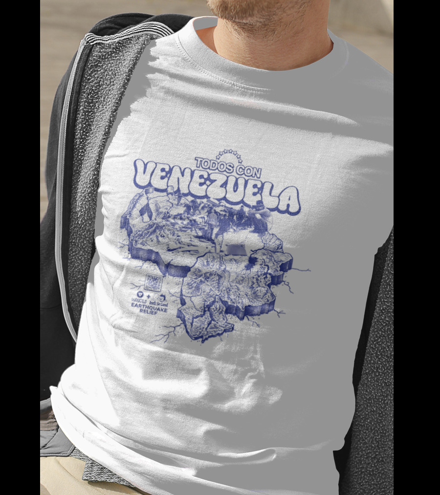 Todos Con Venezuela Wnucalo Feels So Good Earthquake Relief 3D Deep Relief Image T-Shirt