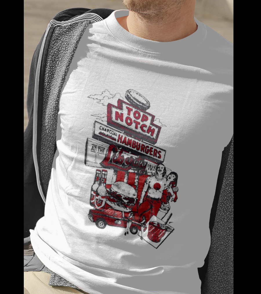 Top Notch Hamburgers Liberty Car Drink Charcoal Vibes T-Shirt