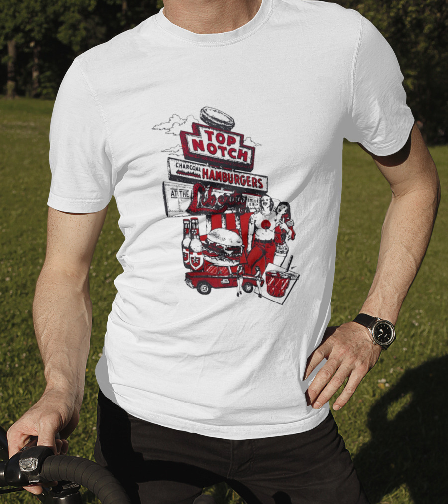 Top Notch Hamburgers Liberty Car Drink Charcoal Vibes T-Shirt
