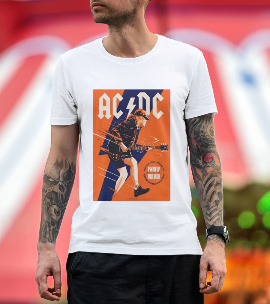 ACDC PWR UP Mile High Denver July 28 2026 Empower Field Event T-Shirt