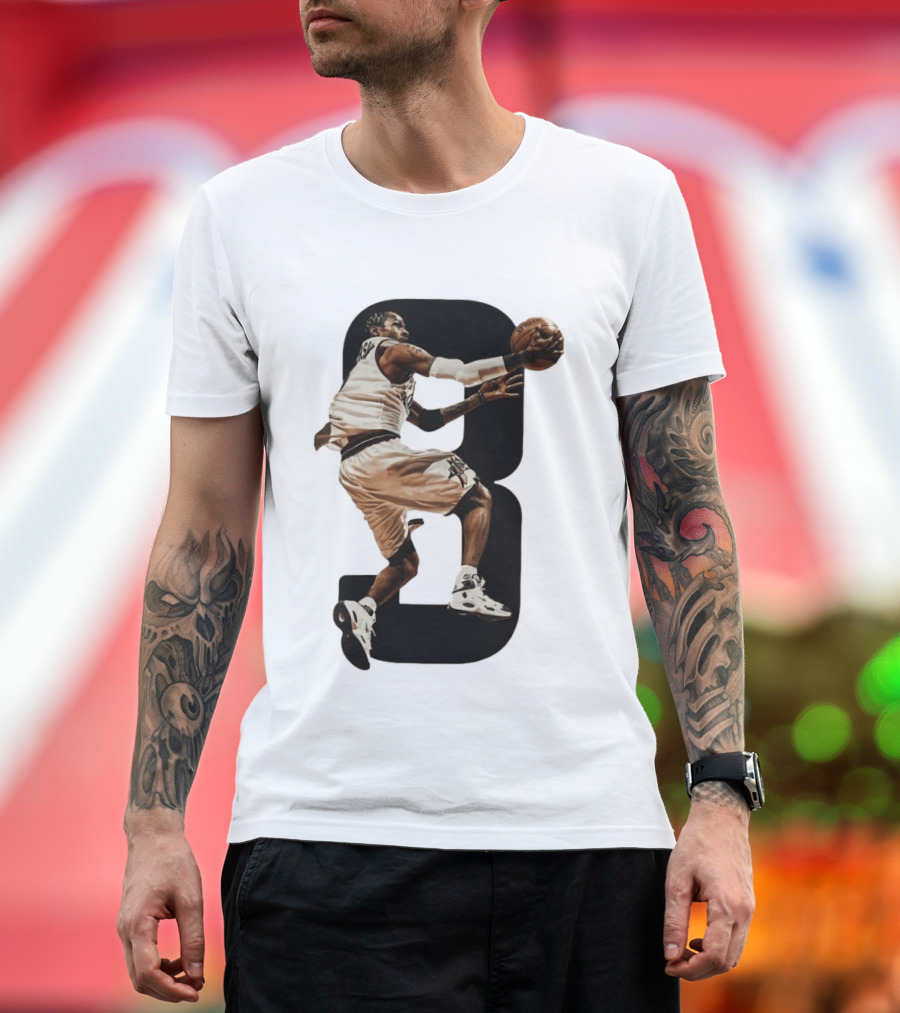 Allen Iverson Number 3 Basketball Legend Iconic Dunk T-Shirt