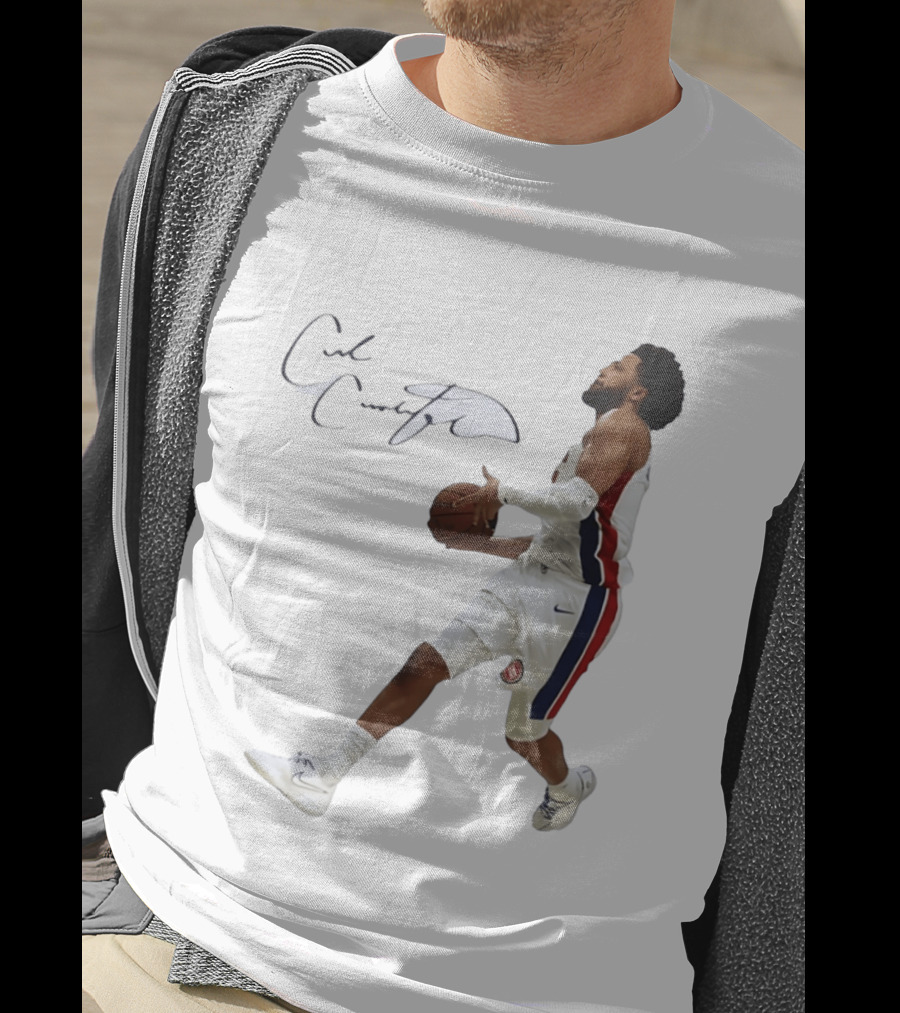 Cade Cunningham Autographed Windmill Dunk Detroit Basketball T-Shirt
