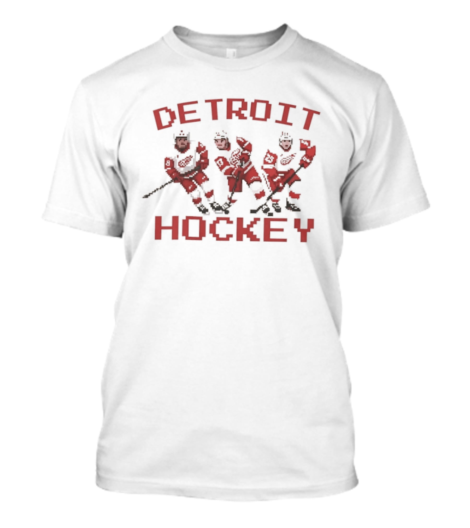 Detroit Red Wings Hockey Pixel T-Shirt