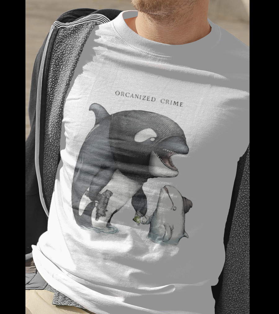 Orcanized Crime Dolphin 2026 Gun And Fish Transaction T-Shirt