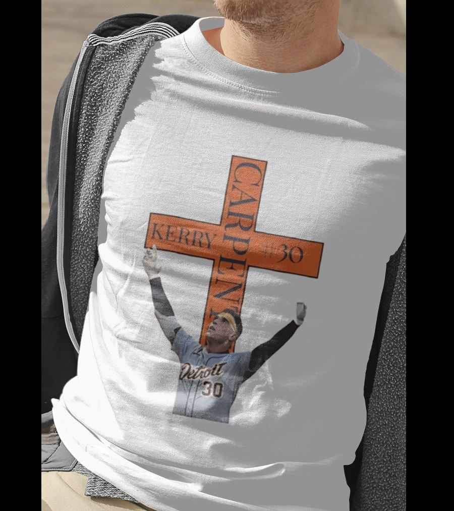 Kerry Carpenter Detroit Tigers #30 Praise The Lord Cross T-Shirt