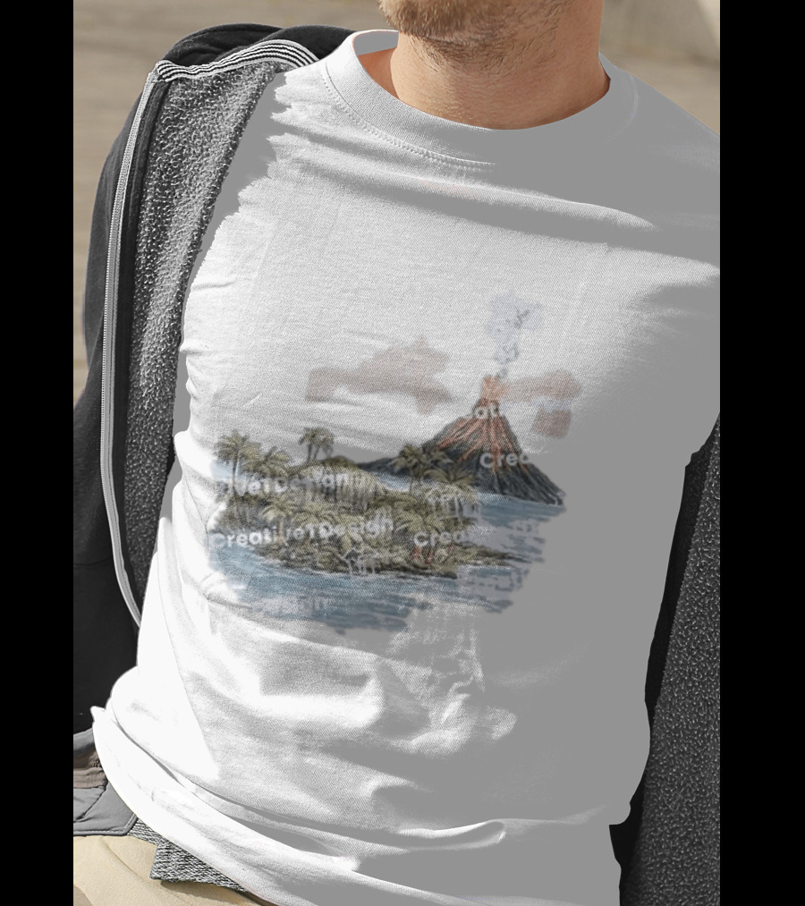 Lava Flow Volcano Tropical Island Creative T-Shirt