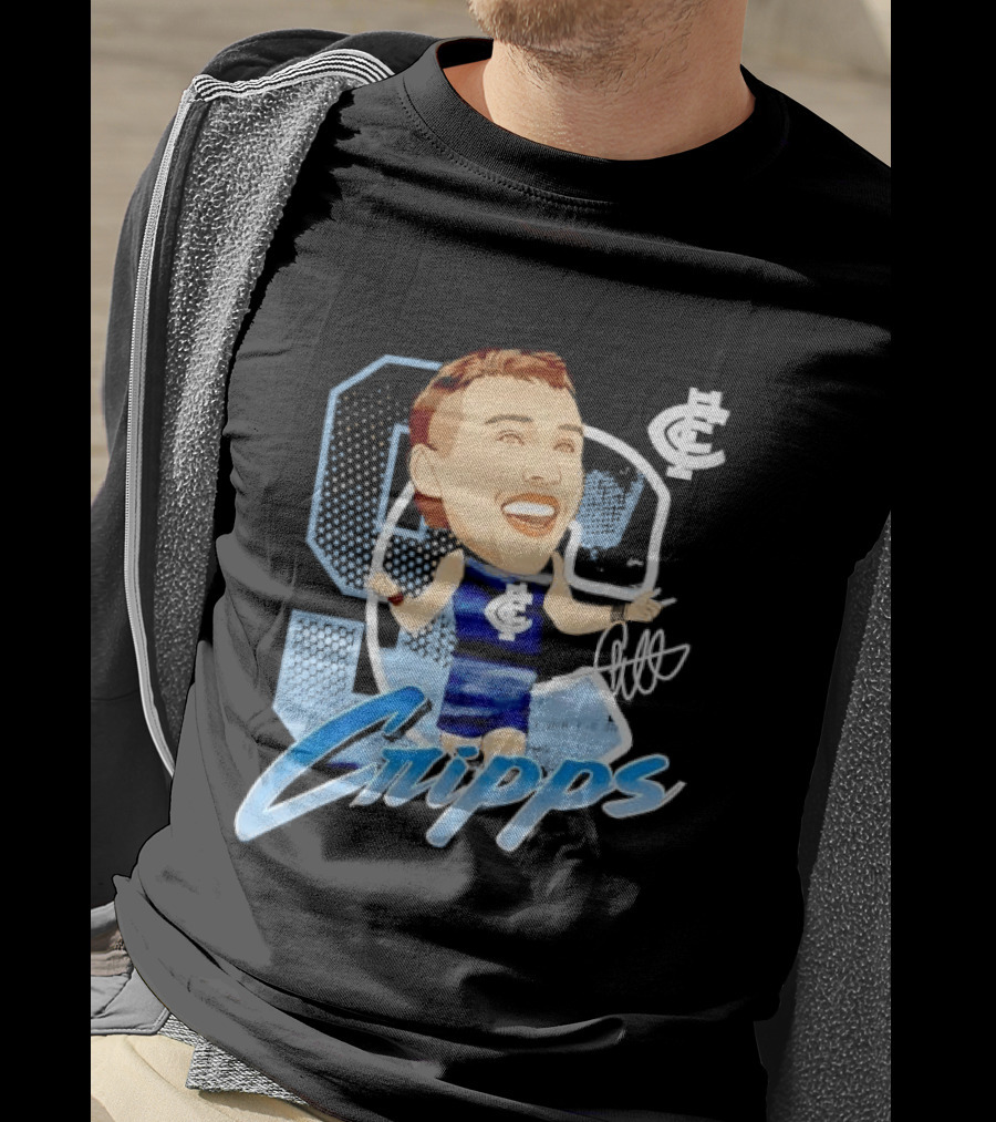 Carlton FC Patrick Cripps Caricature With Signature T-Shirt