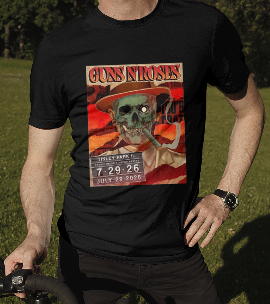 Guns N Roses Tinley Park IL July 29 2026 Concert Credit Union 1 Amphitheatre T-Shirt