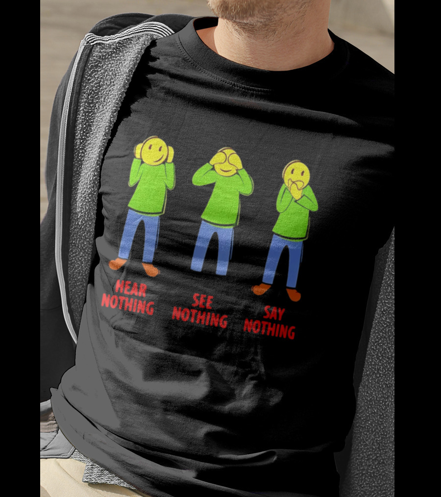 Hear Nothing See Nothing Say Nothing Emoji Characters T-Shirt