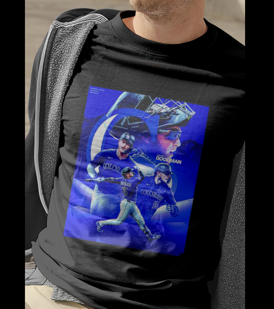 Colorado Rockies Hunter Goodman Catcher Number 15 T-Shirt