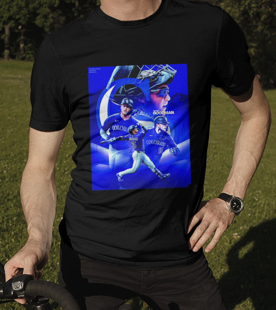 Colorado Rockies Hunter Goodman Catcher Number 15 T-Shirt
