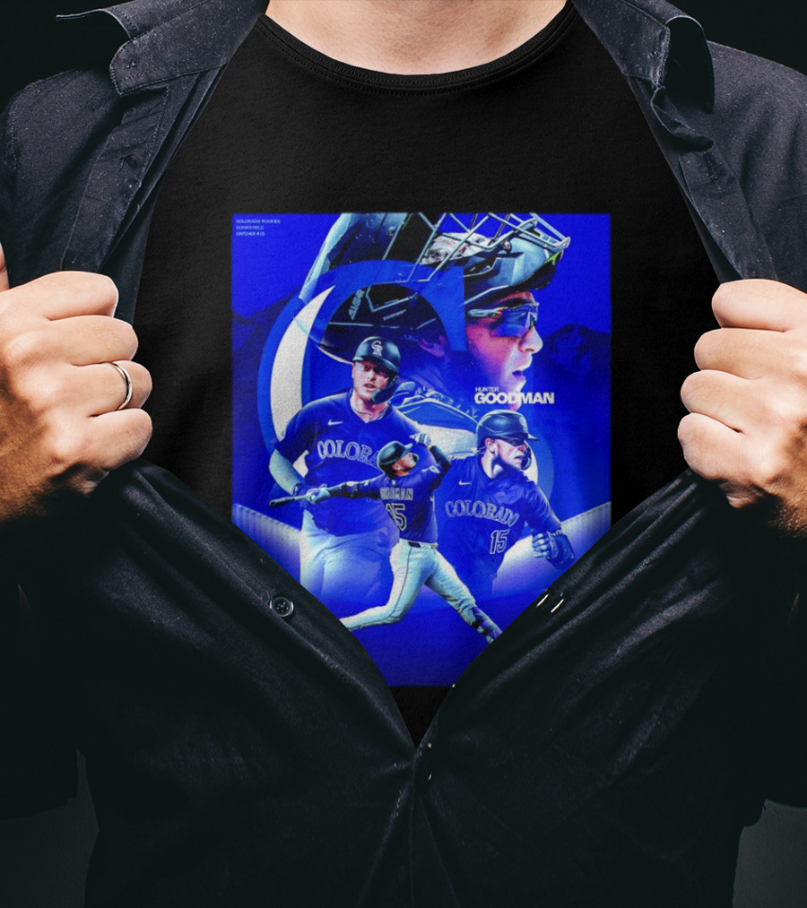 Colorado Rockies Hunter Goodman Catcher Number 15 T-Shirt