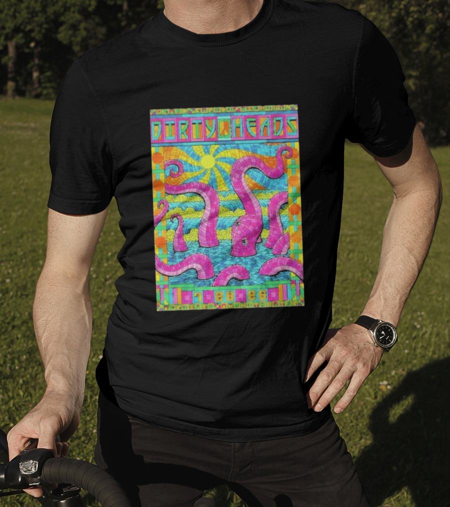 Dirty Heads Grand Rapids MI Acrisure Amphitheater July 28 2026 Psychedelic Octopus Sunburst T-Shirt