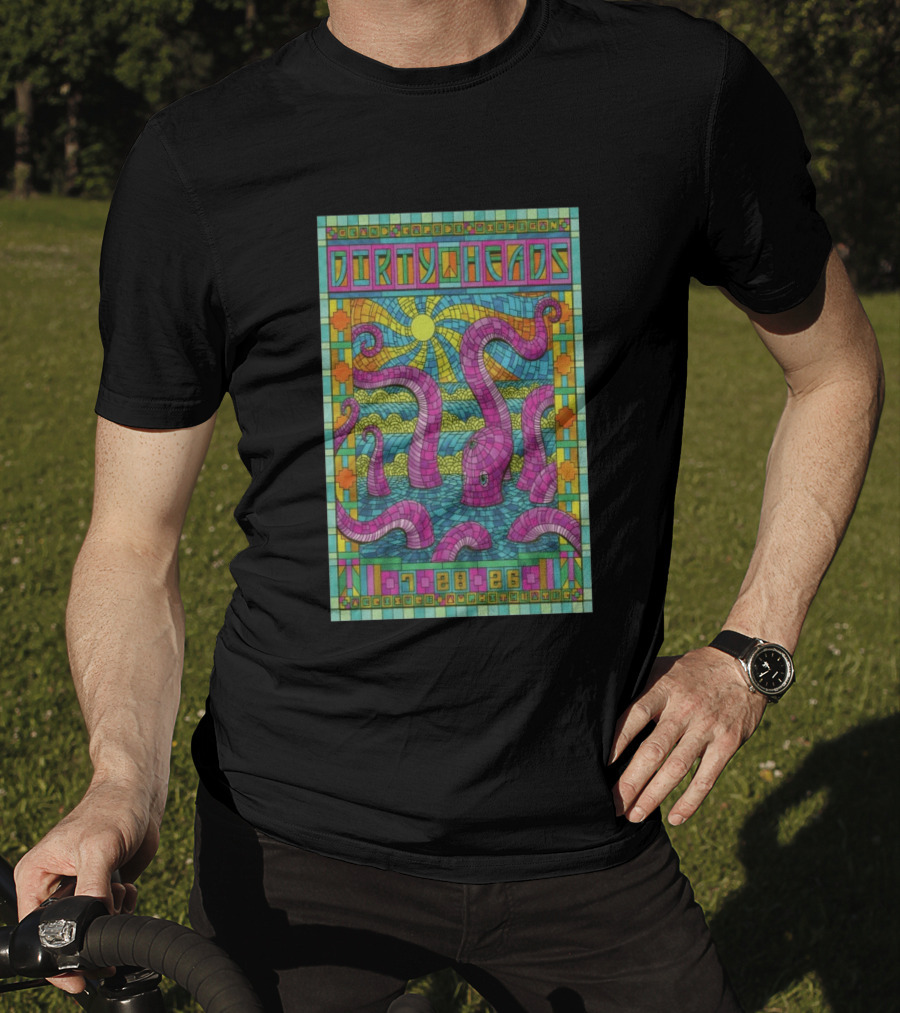 Grand Rapids Michigan Dirty Heads Concert 2026 Octopus Mosaic T-Shirt