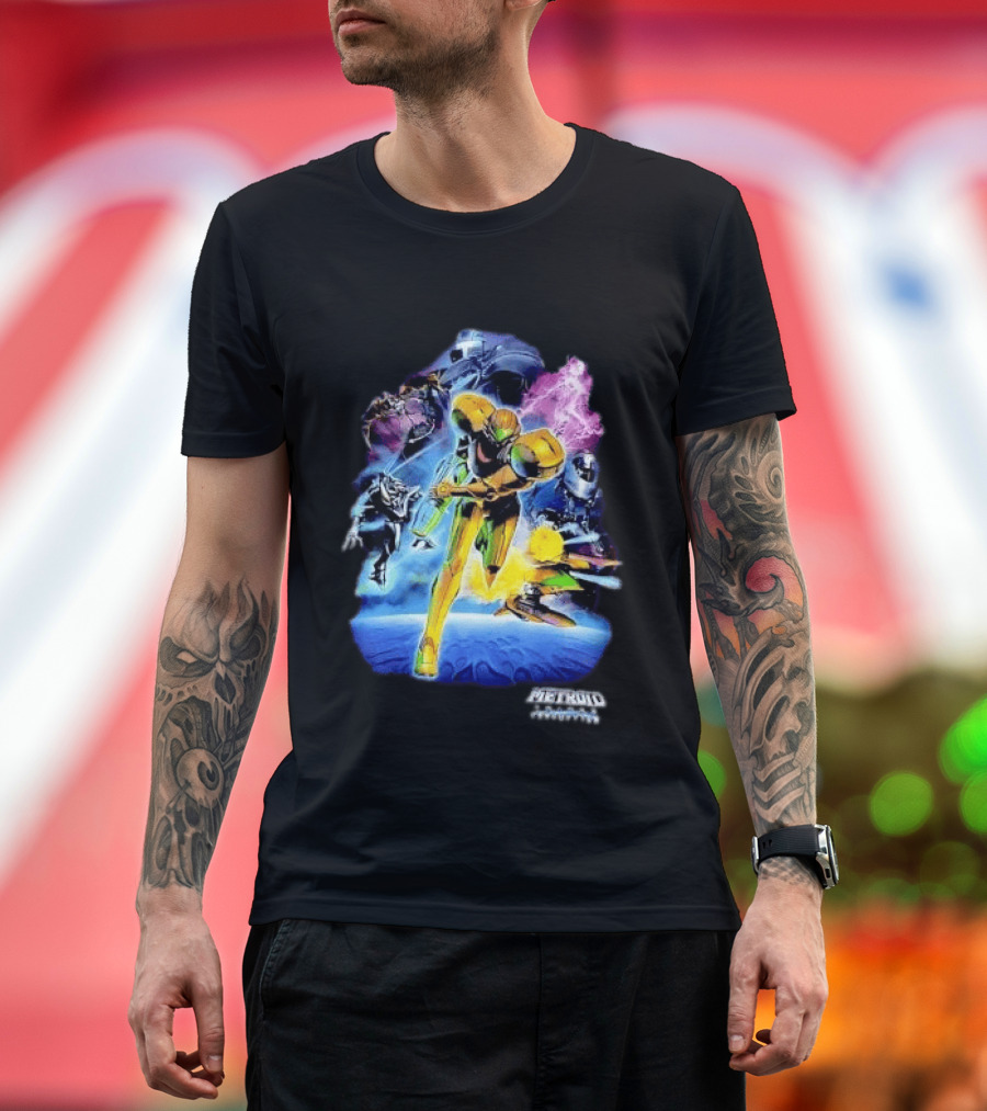 Metroid Prime 3 Corruption Samus Aran Action Scene T-Shirt