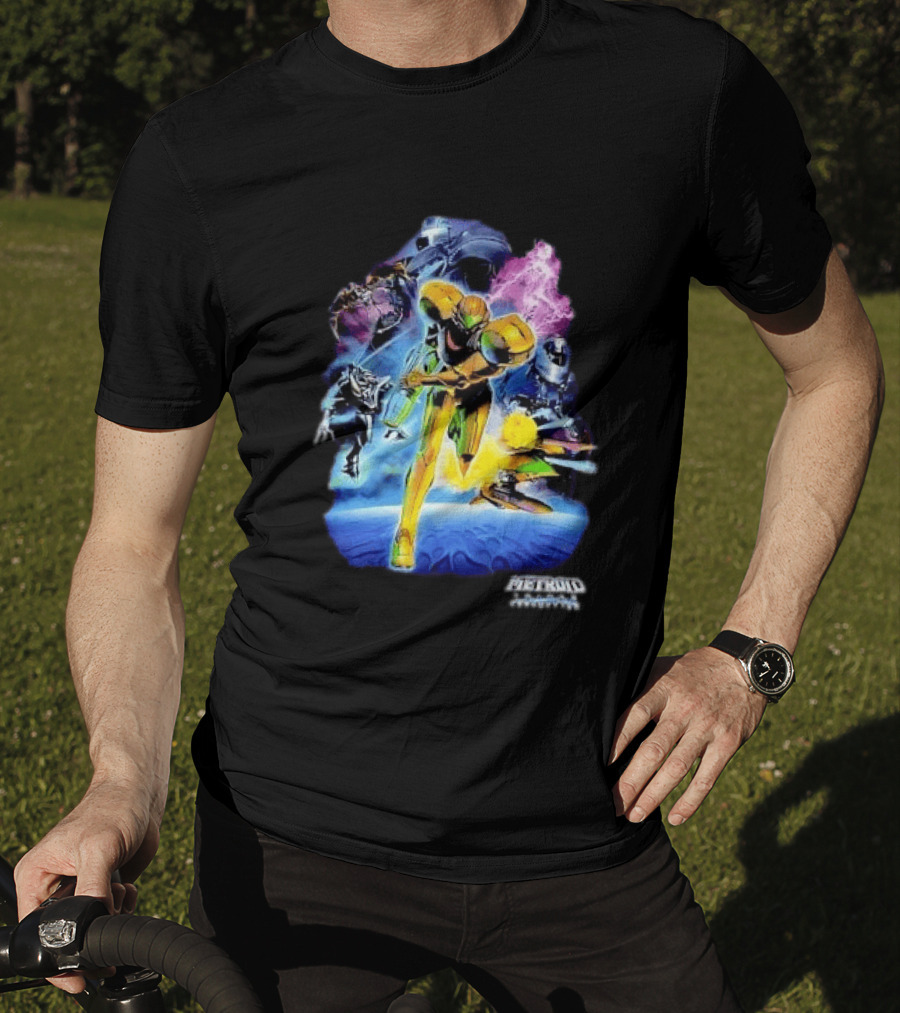 Metroid Prime 3 Corruption Samus Aran Action Scene T-Shirt