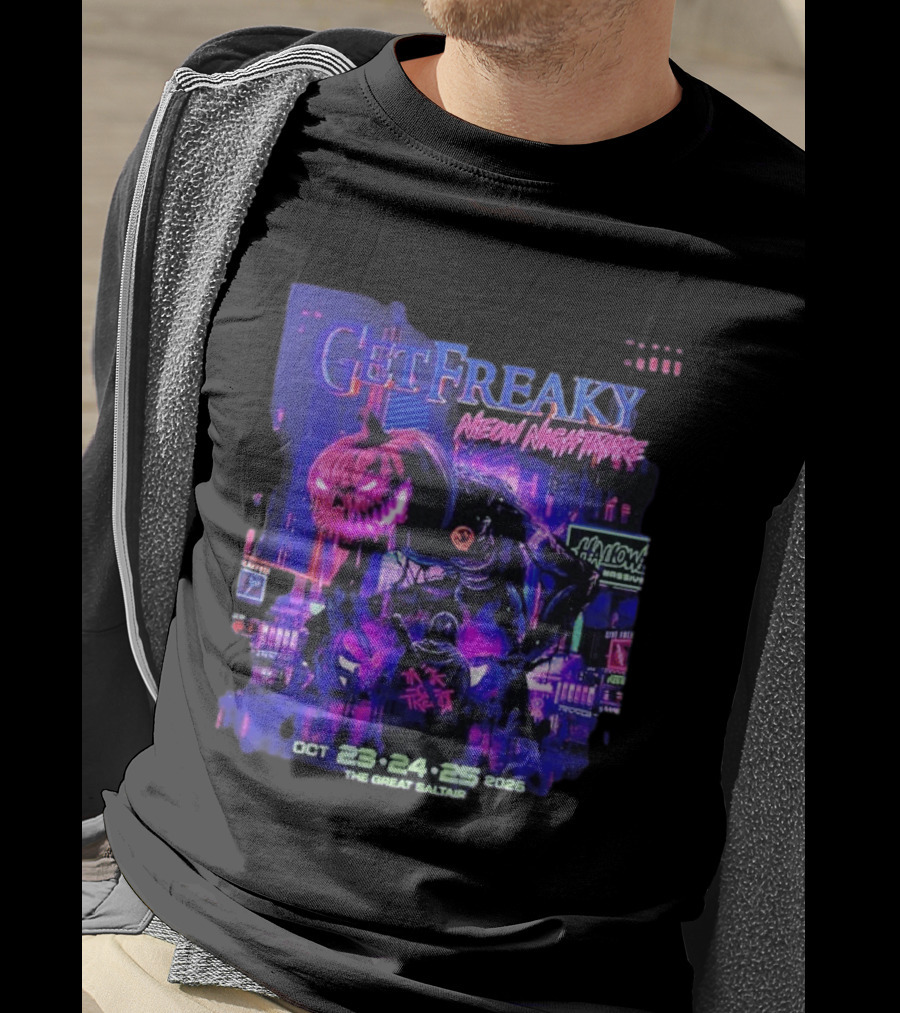 Get Freaky Neon Nightmare Halloween Music Festival Great Saltair October 23 25 2026 T-Shirt