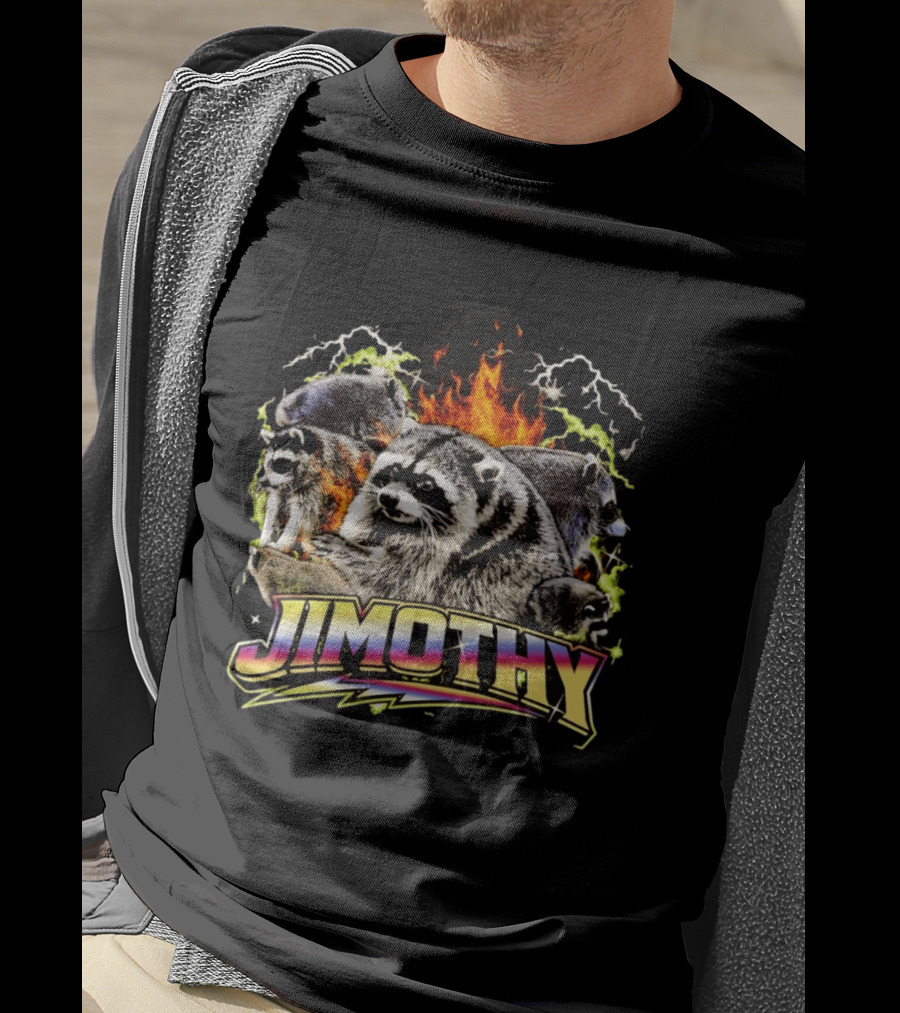 Jimothy Raccoon Fire Lightning Bootleg T-Shirt