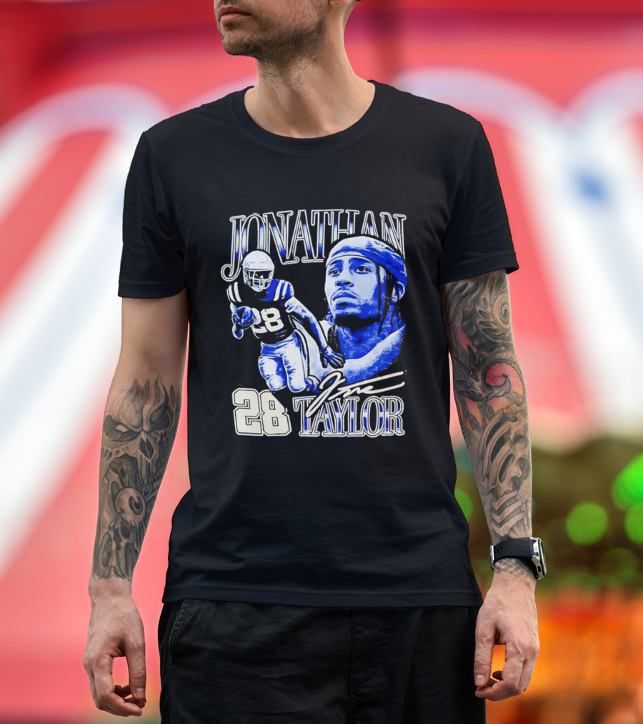 Jonathan Taylor 28 Indianapolis Colts Football NFL Bootleg T-Shirt