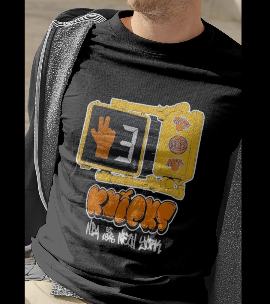 Knicks NBA Street Style Hand Sign Look B4 Crossing T-Shirt