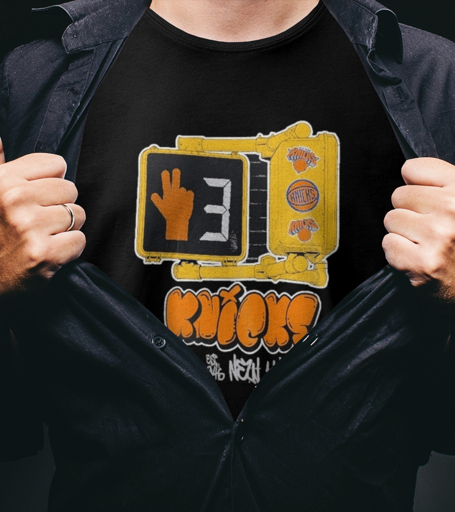 Knicks NBA Street Style Hand Sign Look B4 Crossing T-Shirt