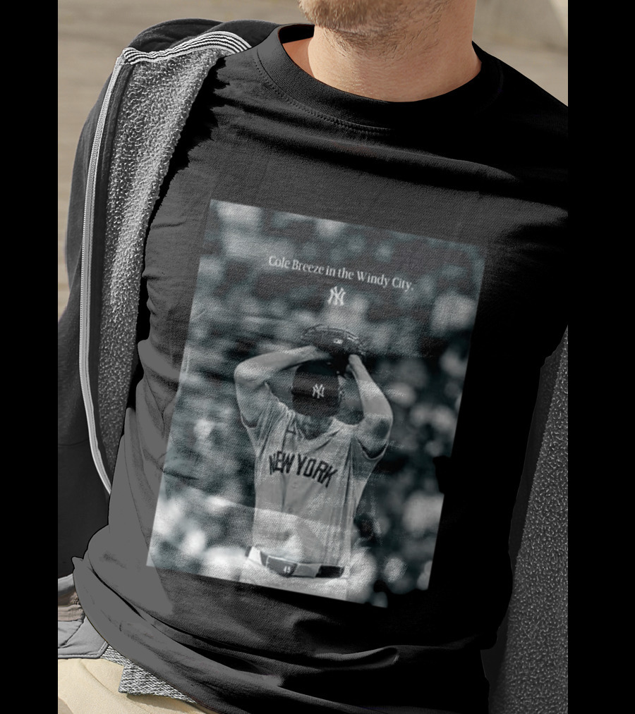 New York Yankees Cole Breeze Pitching Moment In The Windy City T-Shirt