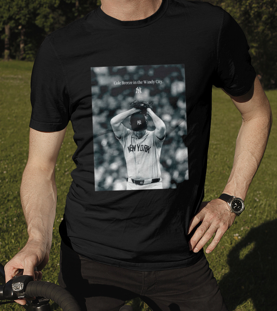 New York Yankees Cole Breeze Pitching Moment In The Windy City T-Shirt