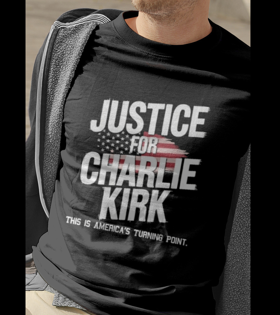 Justice For Charlie Kirk America's Turning Point With Stars And Stripes T-Shirt
