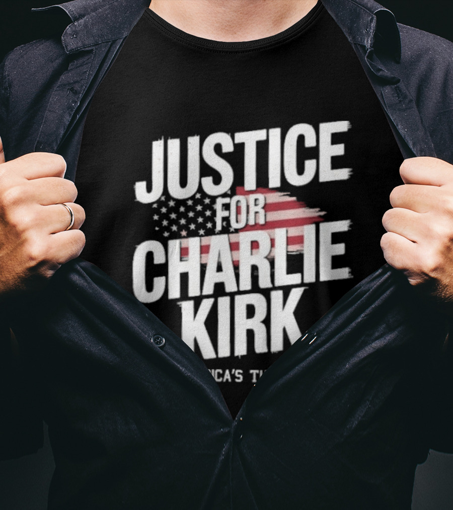 Justice For Charlie Kirk America's Turning Point With Stars And Stripes T-Shirt