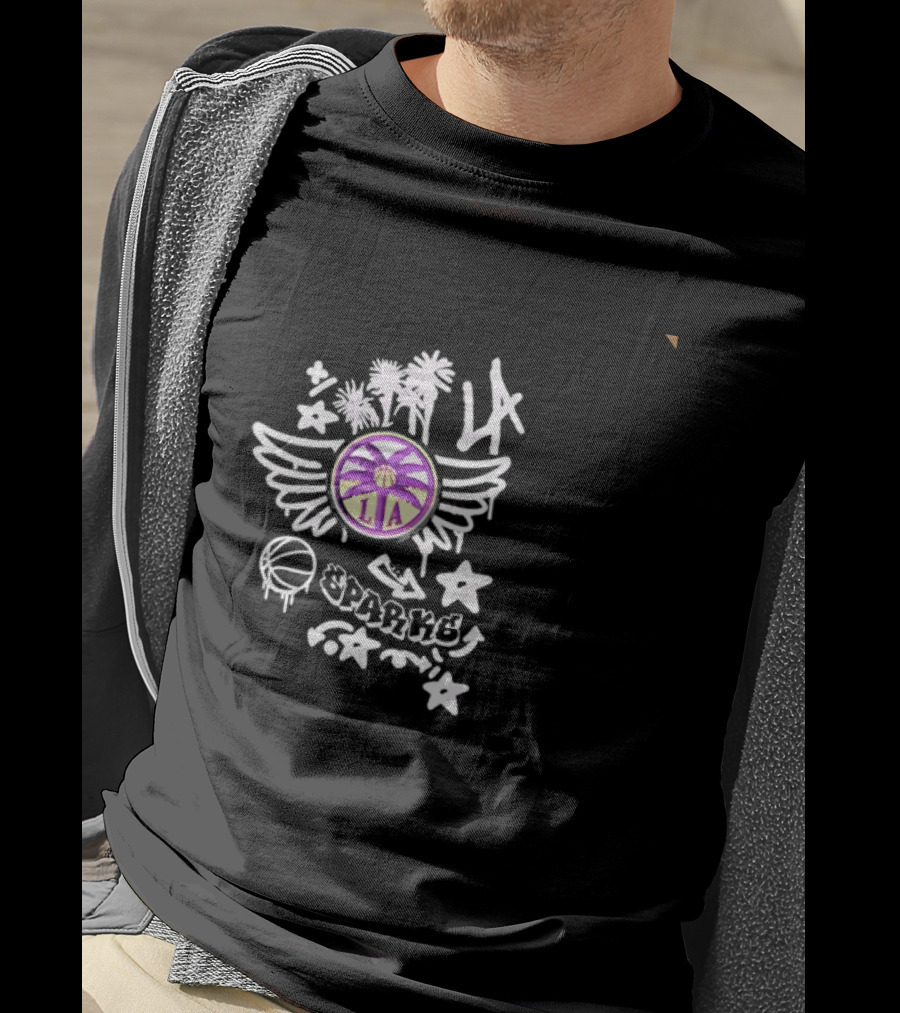 LA Sparks Graffiti Wings Basketball Stars T-Shirt