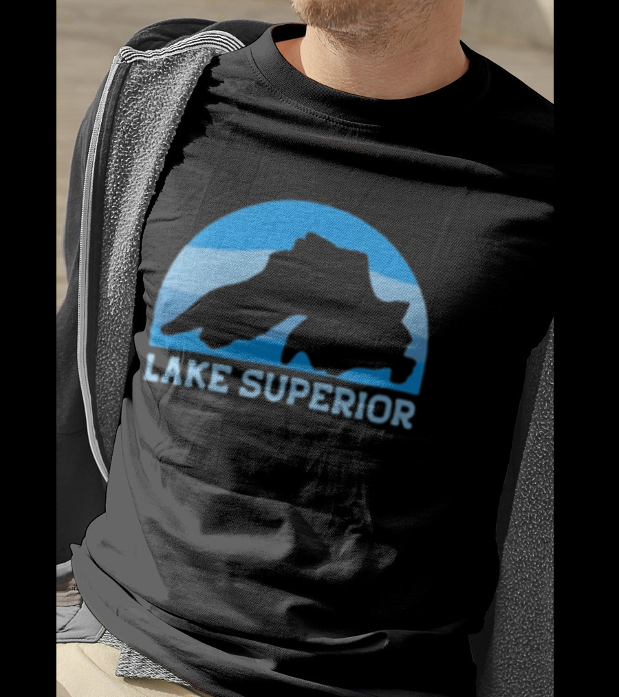 Lake Superior Blue Silhouette Arch T-Shirt