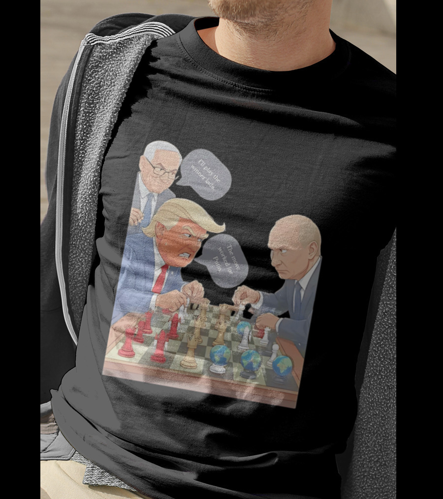 Political Chess Game Trump Putin World Leaders Cartoon T-Shirt