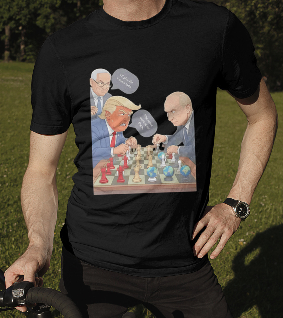 Political Chess Game Trump Putin World Leaders Cartoon T-Shirt