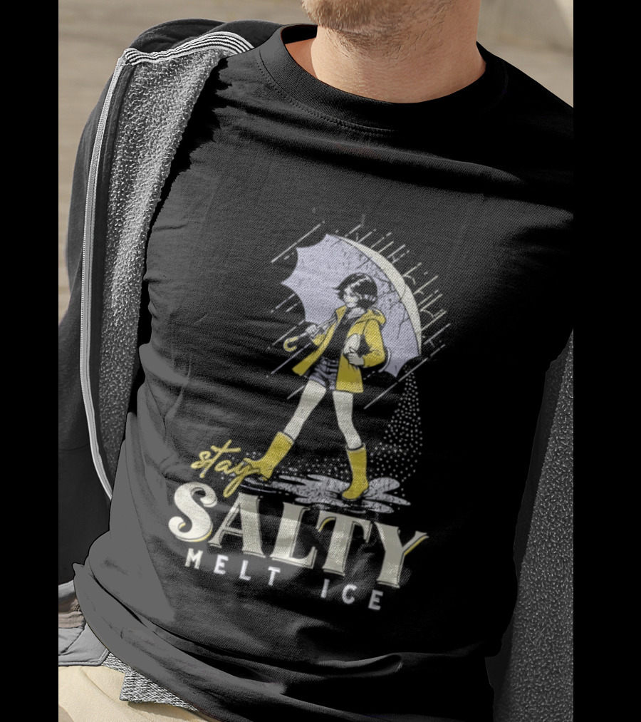 Stay Salty Melt Ice Retro Umbrella Girl Fashion T-Shirt