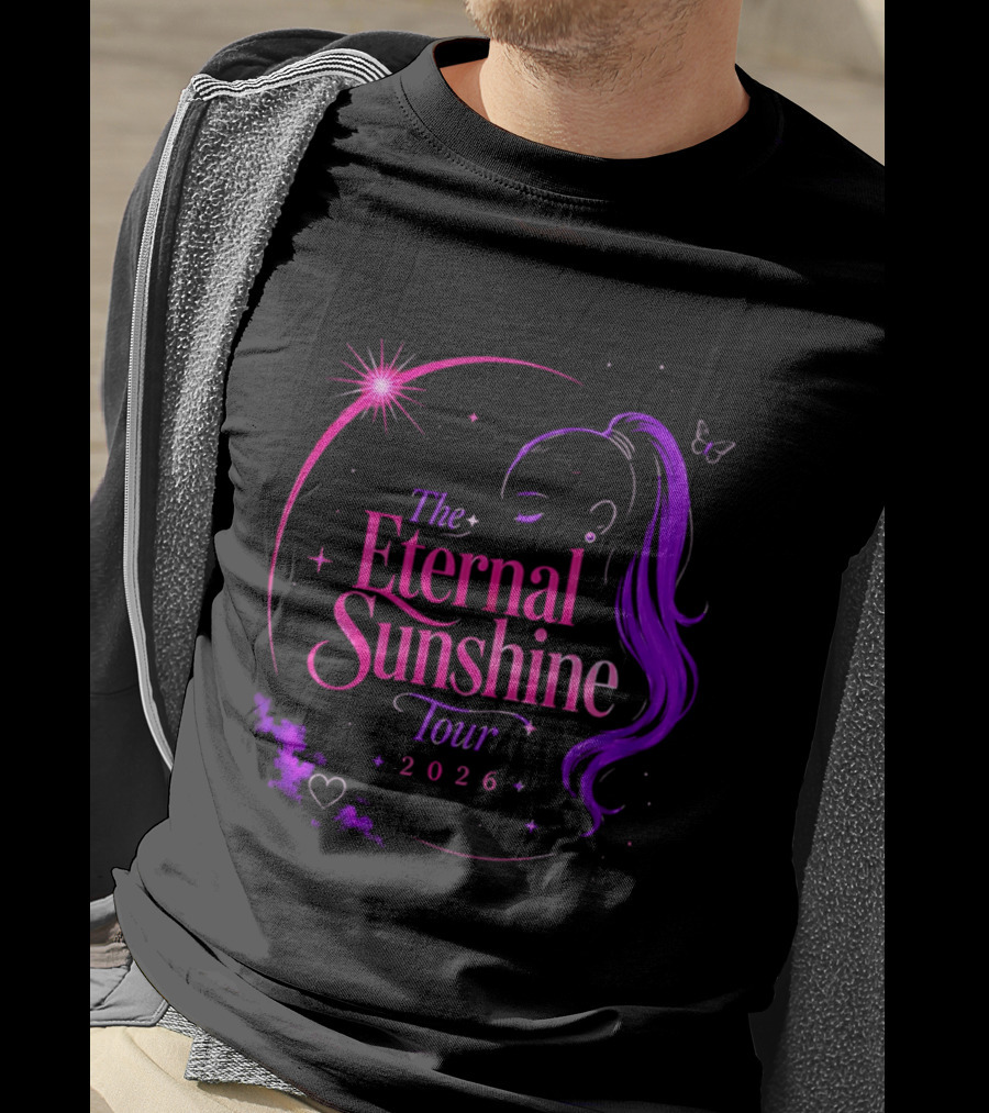 The Eternal Sunshine Tour 2026 Ariana Grande Purple Neon T-Shirt